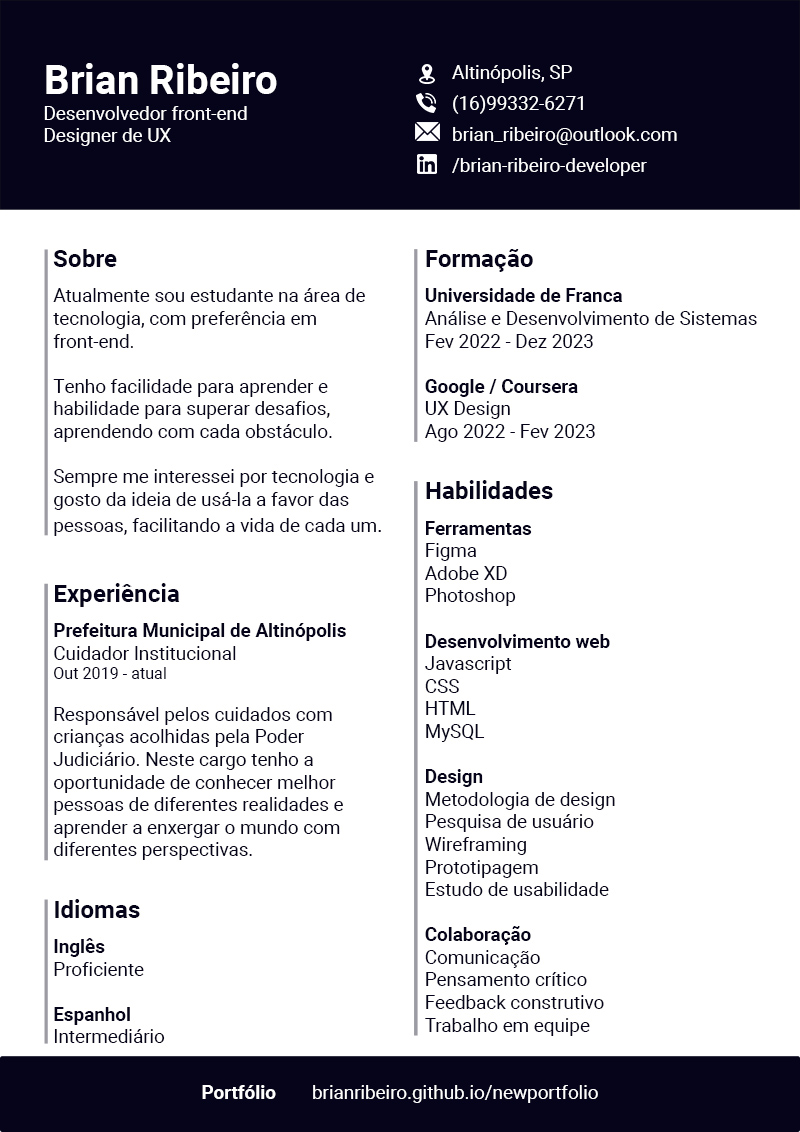 Currículo de Brian Ribeiro